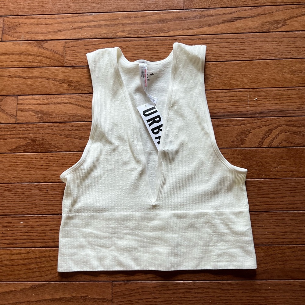 NWT! Urban Outfitters | White Plunge Cropped Tank